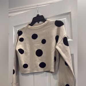 Polka Dot Crew Neck Sweater
